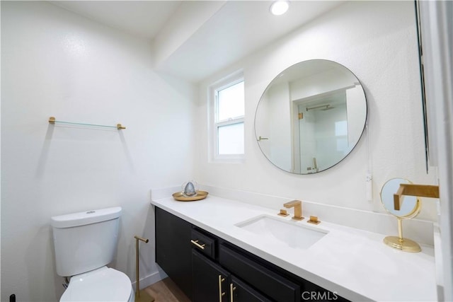 bathroom with toilet and vanity