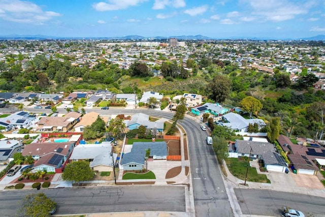 birds eye view of property featuring a residential view and a mountain view