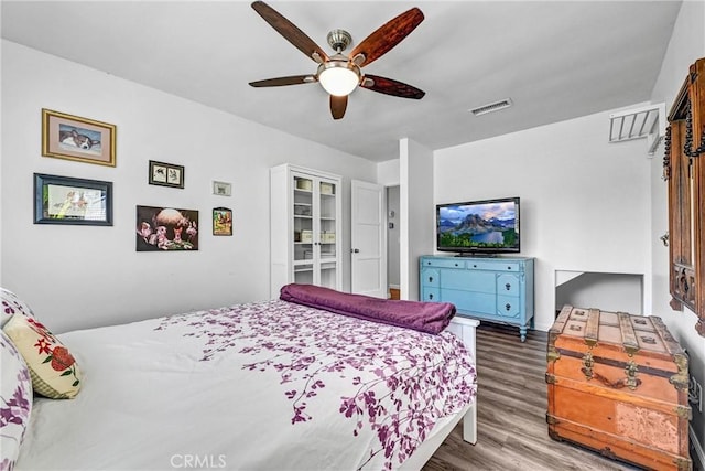 1864 Winterwarm Dr, Fallbrook, CA 92028 - bedroom featuring wood finished floors and a ceiling fan
