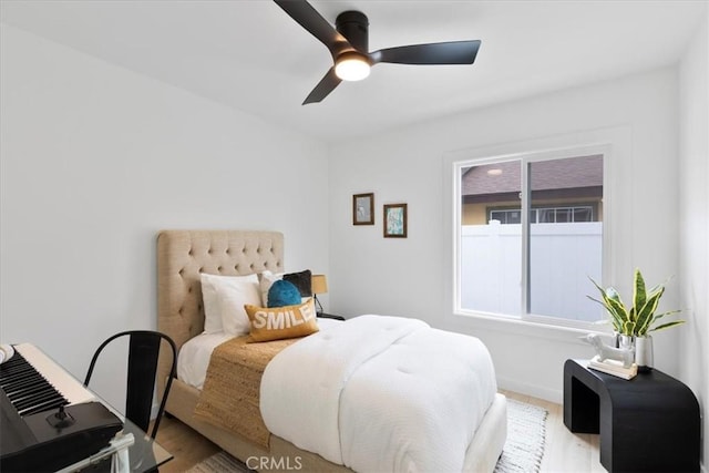 24531 Bunbury Dr, Lake Forest, CA 92630 - bedroom with a ceiling fan and wood finished floors