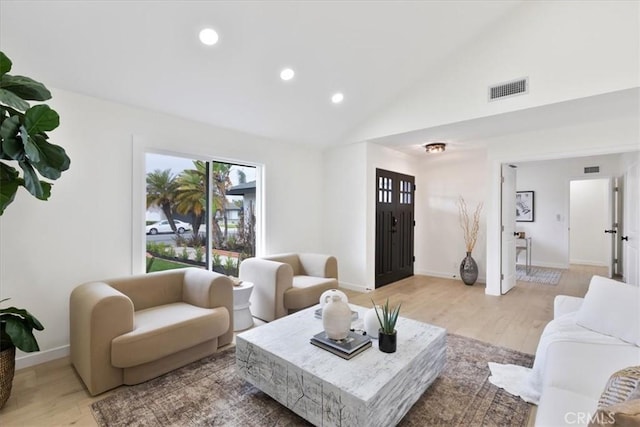 24531 Bunbury Dr, Lake Forest, CA 92630 - living area with recessed lighting, baseboards, visible vents, and light wood-style flooring