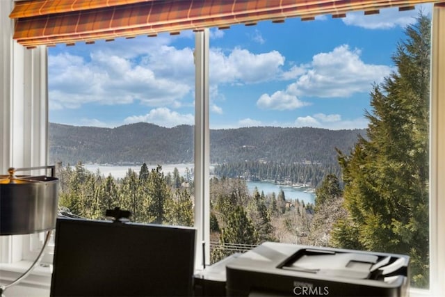 27720 St Bernard Ln, Lake Arrowhead, CA 92352 - view of mountain feature with a water view and a wooded view