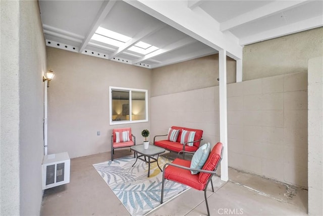 view of patio with heating unit