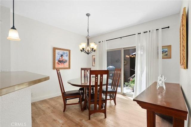 655 Via Colinas, Thousand Oaks, CA 91362 - dining space featuring a chandelier, light wood finished floors, and baseboards