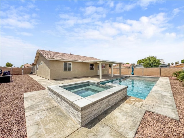 509 Kristi Ln, Blythe, CA 92225 - view of pool with a fenced backyard, a patio, and a pool with connected hot tub