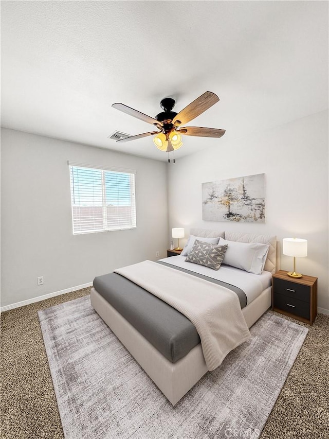 509 Kristi Ln, Blythe, CA 92225 - bedroom featuring carpet floors, baseboards, ceiling fan, and visible vents