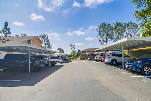 view of covered parking lot