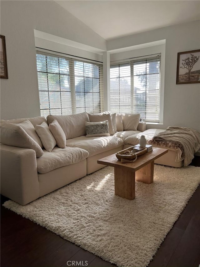 8871 Knollwood Pl, Rancho Cucamonga, CA 91730 - living area with wood finished floors and vaulted ceiling
