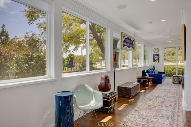 5594 Avenida Sosiega W Unit B, Laguna Woods, CA 92637 - sunroom / solarium featuring recessed lighting and wood finished floors