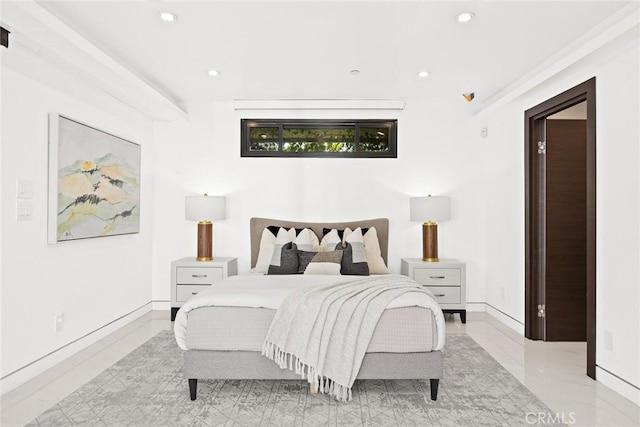 bedroom featuring recessed lighting