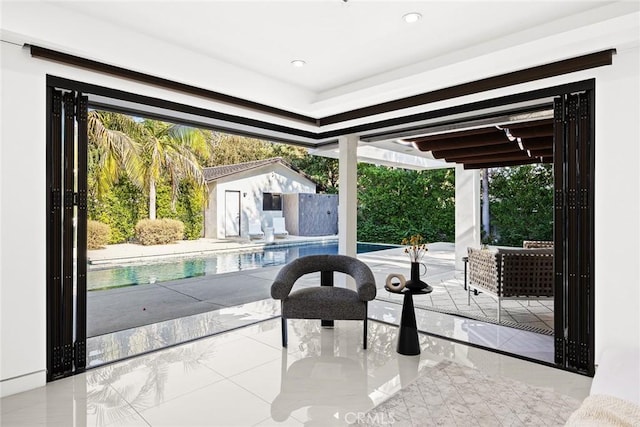 interior space featuring recessed lighting