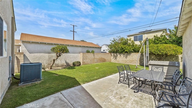 6048 Fidler Ave, Lakewood, CA 90712 - view of yard with central AC unit, a patio, and outdoor dining area