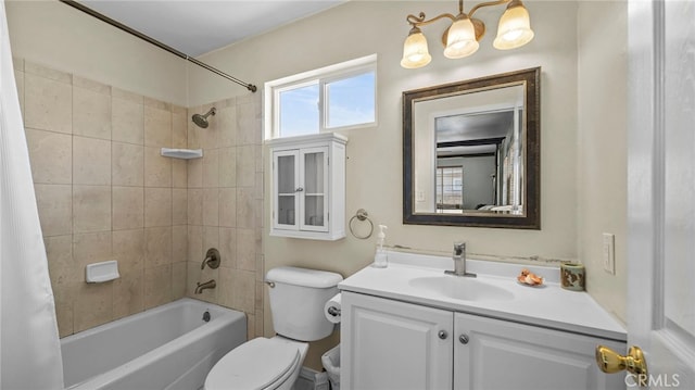 6048 Fidler Ave, Lakewood, CA 90712 - full bath with toilet, shower / tub combo with curtain, vanity, and a chandelier