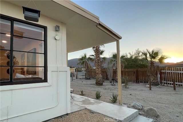 exterior space with a fenced backyard
