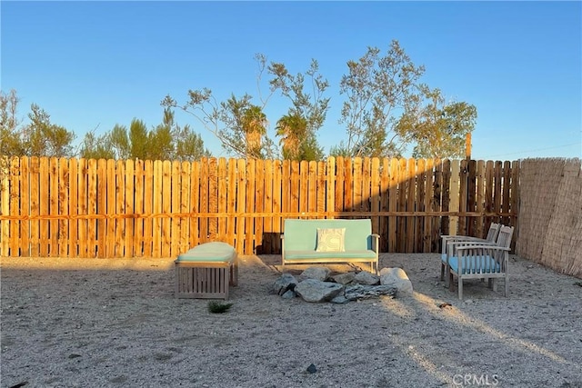 view of play area with fence