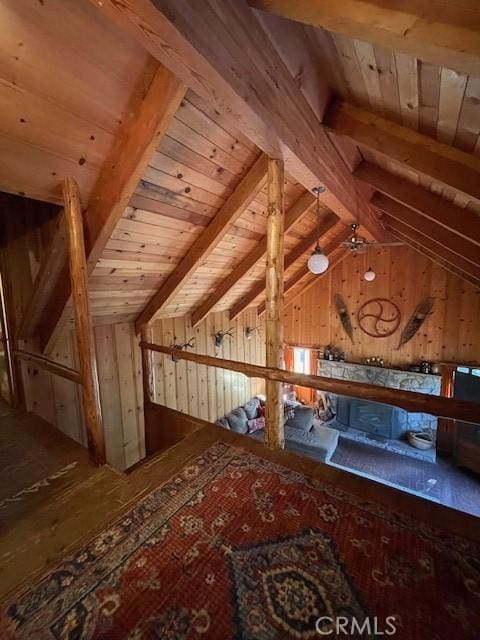 38784 Aspen Ln, Mineral, CA 96063 - bonus room with wood walls, lofted ceiling, and wooden ceiling