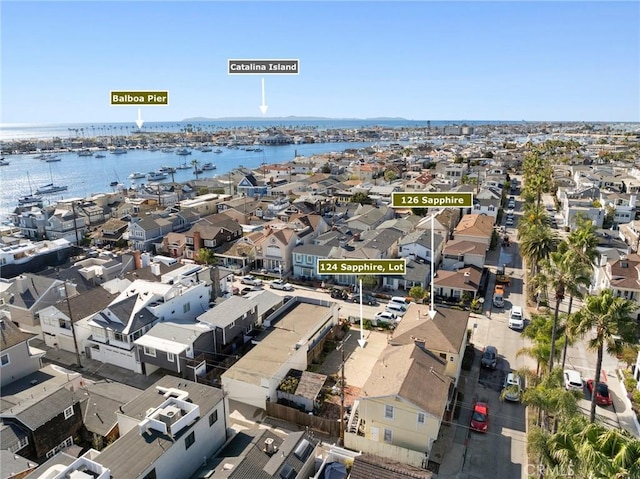 124126 Sapphire Ave, Newport Beach, CA 92662 - aerial view with a water view and a residential view