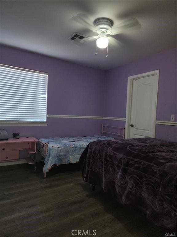41184 Estates Ln, Palmdale, CA 93551 - bedroom featuring wood finished floors and a ceiling fan