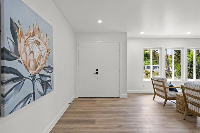 223 Cottingham Ct, Oceanside, CA 92054 - foyer entrance with wood finished floors, recessed lighting, and baseboards