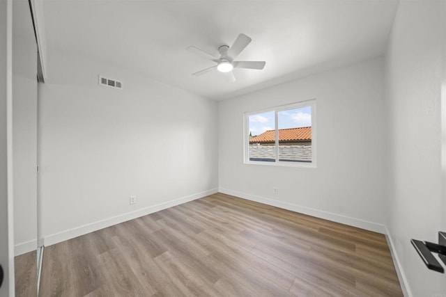 223 Cottingham Ct, Oceanside, CA 92054 - empty room featuring ceiling fan, wood finished floors, and baseboards