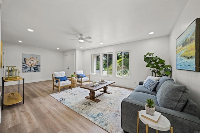 223 Cottingham Ct, Oceanside, CA 92054 - living room with wood finished floors, recessed lighting, and ceiling fan