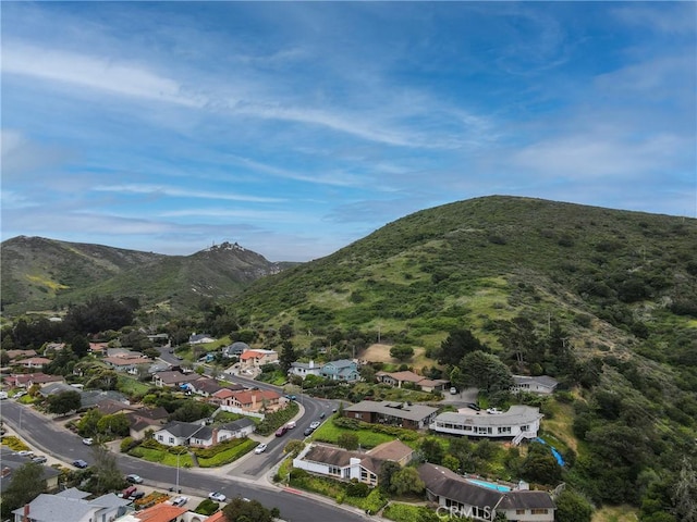 bird's eye view with a residential view and a mountain view