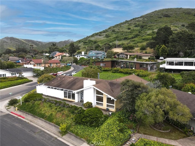 bird's eye view with a residential view and a mountain view