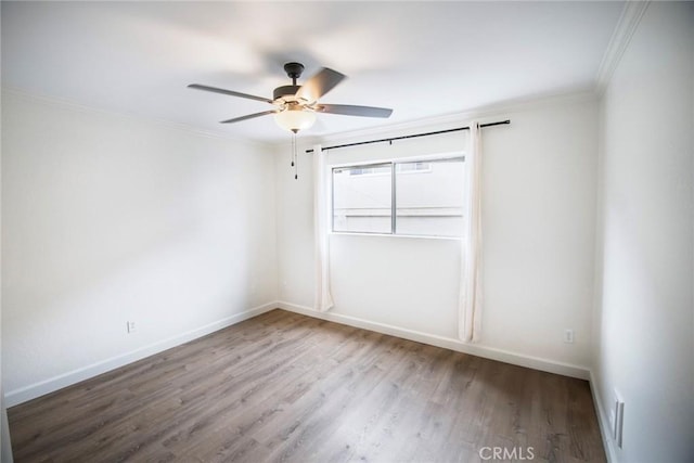 240 W Verdugo Ave Unit K, Burbank, CA 91502 - spare room with ceiling fan, ornamental molding, baseboards, and wood finished floors