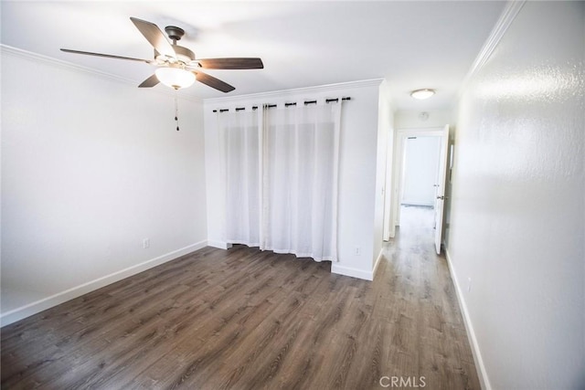 240 W Verdugo Ave Unit K, Burbank, CA 91502 - spare room with baseboards, ceiling fan, crown molding, and wood finished floors