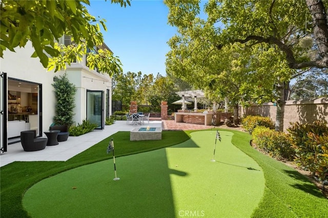 3 Bridgeport Rd, Newport Coast, CA 92657 - surrounding community featuring a patio, fence, and a pergola