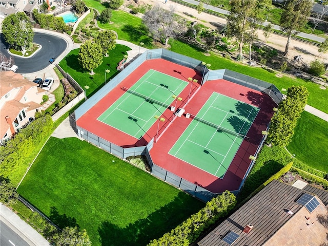 bird's eye view of a pool