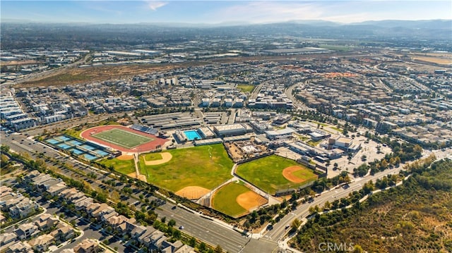 bird's eye view featuring a mountain view