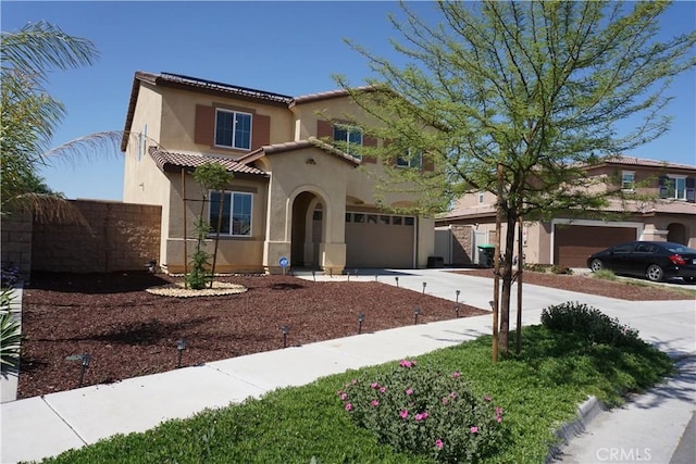 1322 Division Ct, Hemet, CA 92543 - mediterranean / spanish home featuring stucco siding, concrete driveway, and a tile roof