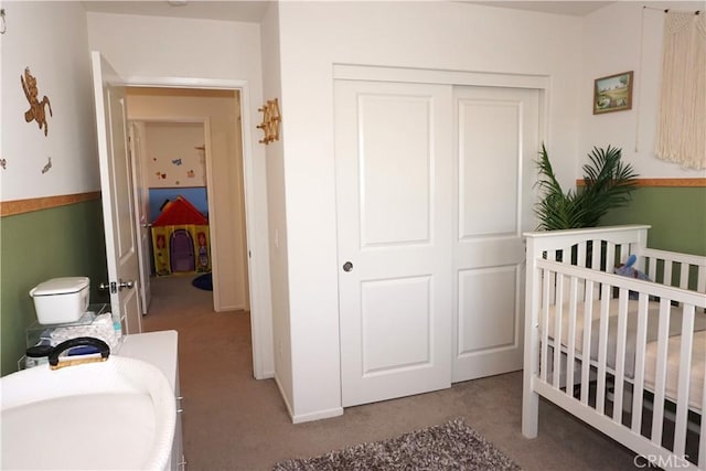 1322 Division Ct, Hemet, CA 92543 - bedroom with carpet floors, a closet, and a nursery area