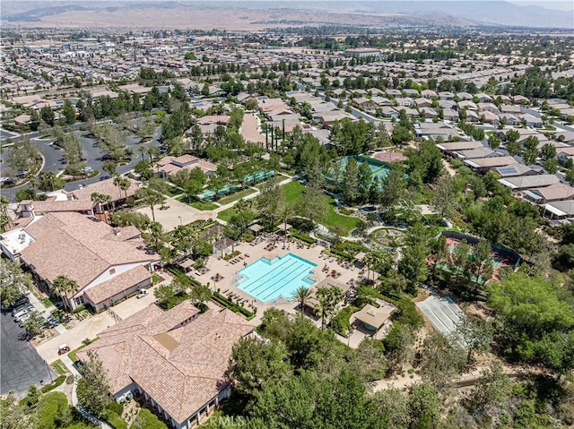 aerial view featuring a mountain view
