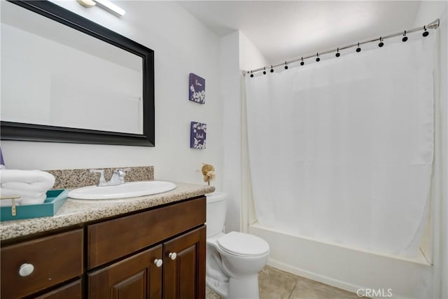 542 W Grand Ave, Pomona, CA 91766 - bathroom featuring vanity, tile patterned flooring, toilet, and shower / tub combo