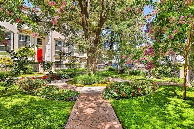 view of yard featuring fence