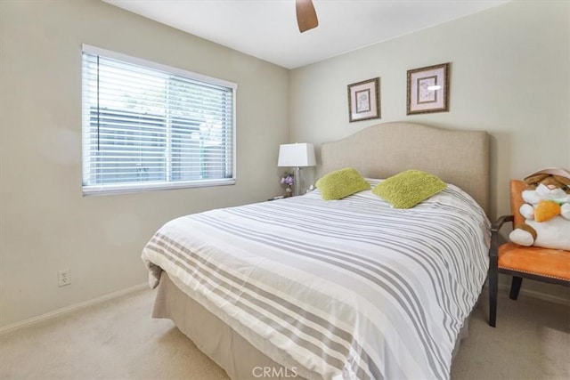 4433 E Justice Cir, Orange, CA 92869 - bedroom with light colored carpet, baseboards, and ceiling fan