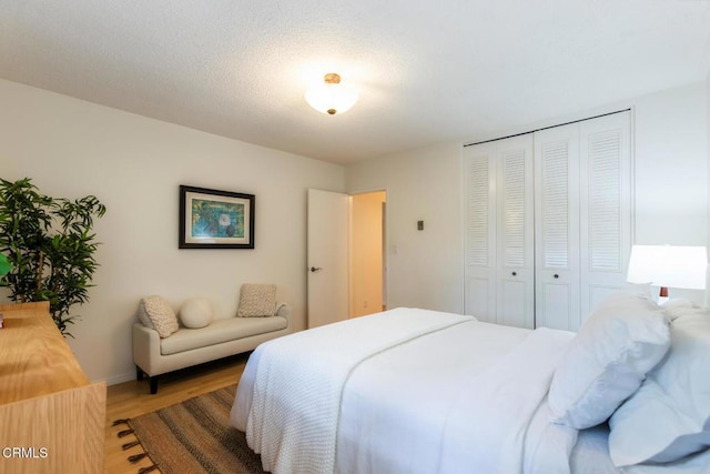bedroom featuring a closet and light wood-type flooring