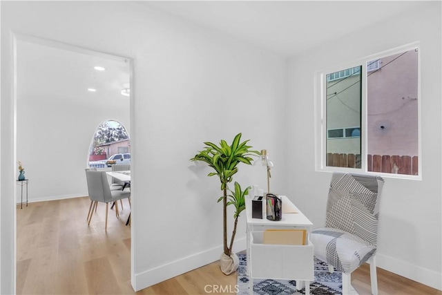 1629 E 114th St, Los Angeles, CA 90059 - office area with light wood-style flooring and baseboards
