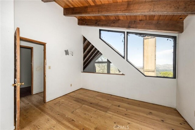 1411 Sequoia Dr, Lake Arrowhead, CA 92352 - bonus room with beamed ceiling, wooden ceiling, and hardwood / wood-style floors