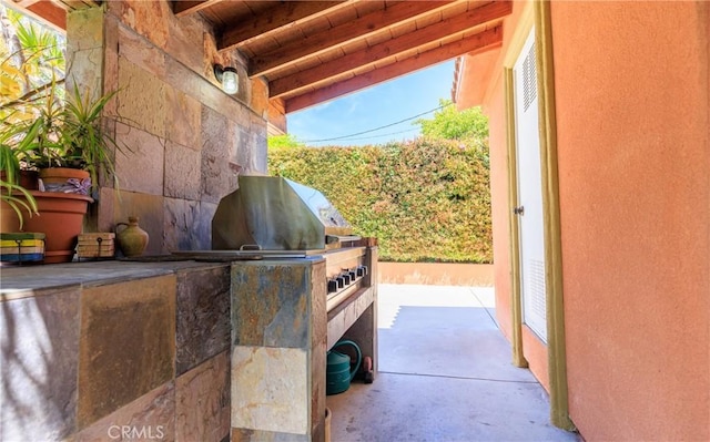 view of patio with exterior kitchen