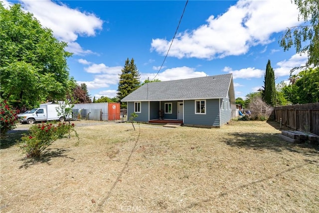 9235 Poplar St, Atascadero, CA 93422 - rear view of house featuring a porch and roof with shingles