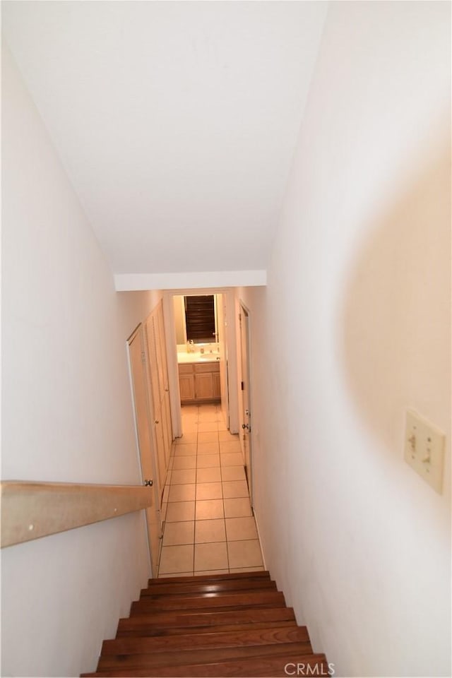 5727 E Stillwater Ave Unit 5, Orange, CA 92869 - stairway with tile patterned flooring