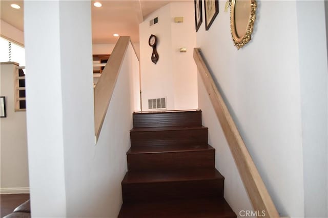 5727 E Stillwater Ave Unit 5, Orange, CA 92869 - stairs with recessed lighting and visible vents
