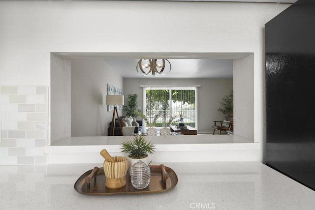 room details with a notable chandelier