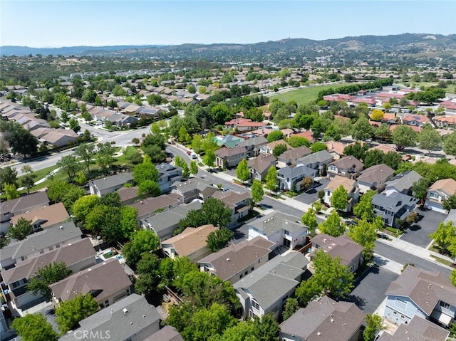 bird's eye view with a mountain view and a residential view