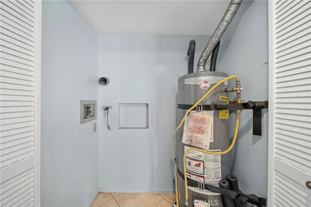 utility room featuring secured water heater