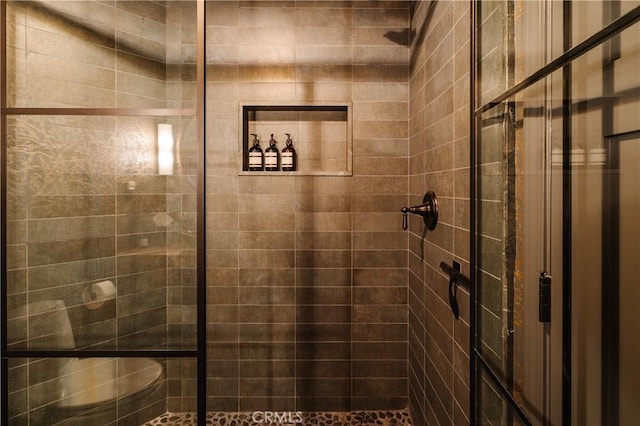 28805 N Shore Rd, Lake Arrowhead, CA 92352 - bathroom with a shower stall