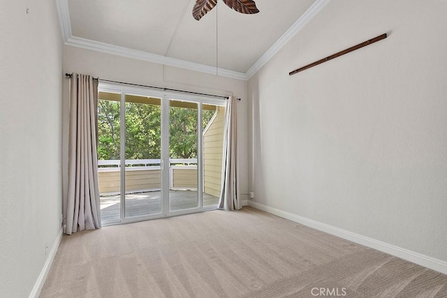 3630 S Bear St Unit 67, Santa Ana, CA 92704 - carpeted empty room featuring crown molding and baseboards